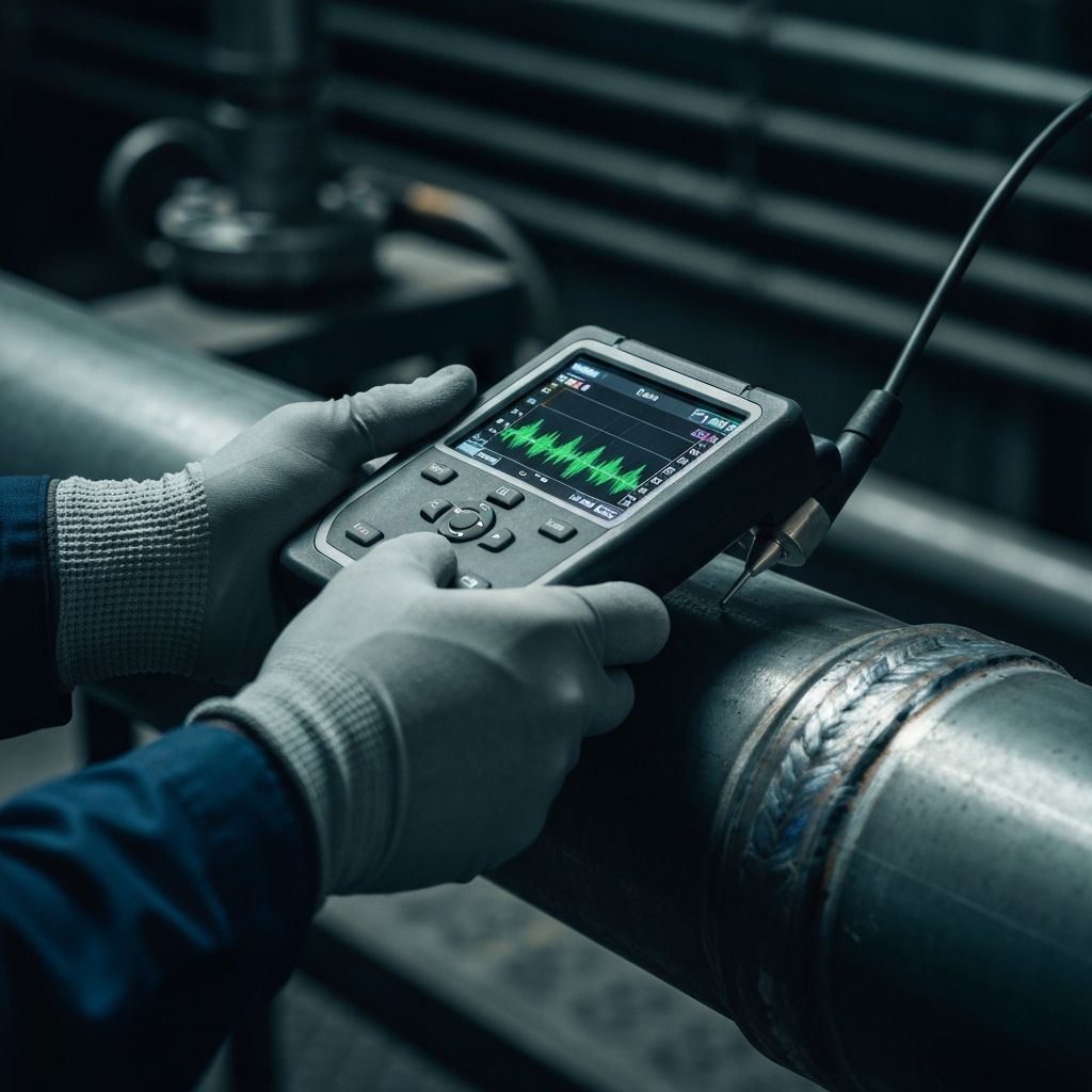 Ultrasonido de fallas en soldaduras y materiales