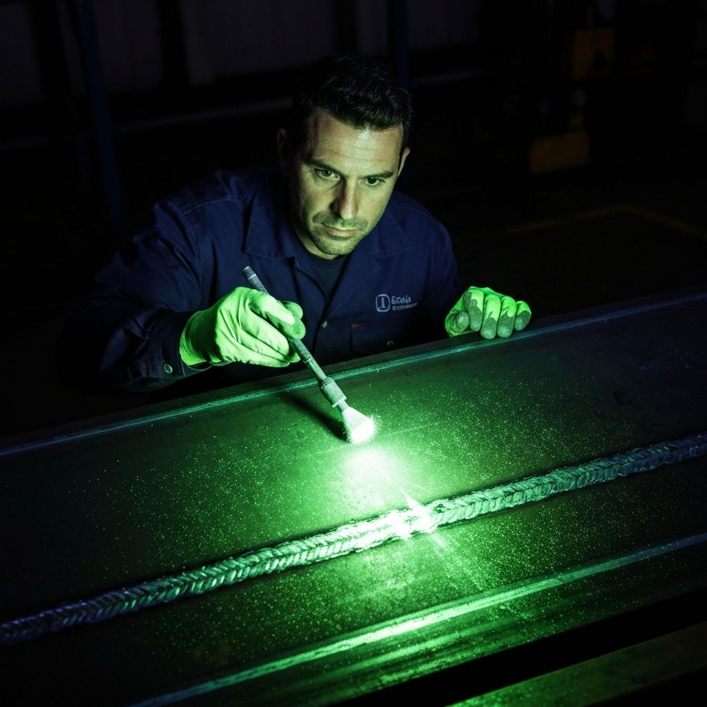 Partículas magnéticas fluorescentes en ensayos industriales